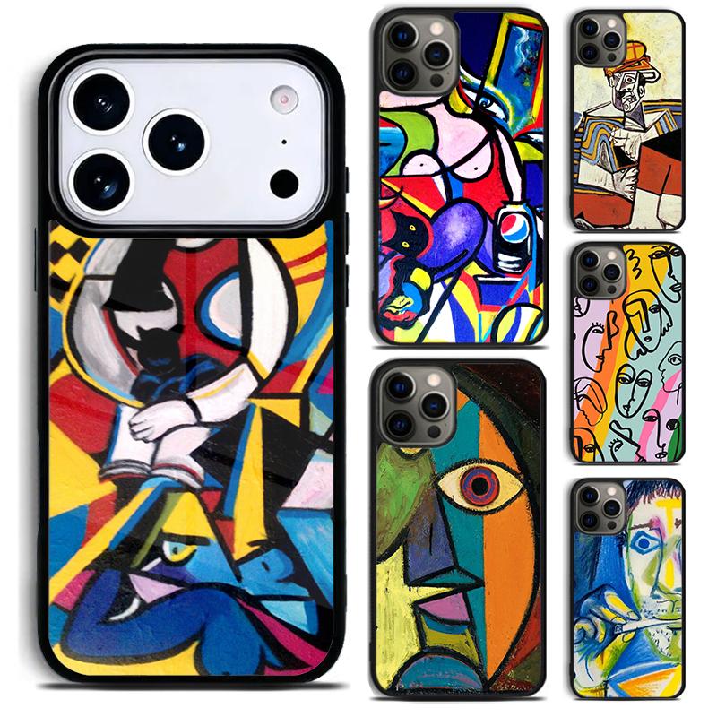 Picasso Abstract Art Painting Phone Case for iPhone 17 16 15 Pro Max Air 14 13 12 11 Plus Shockproof Capa Cover