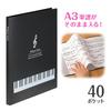 Large Capacity Clear File with 40 Pockets for Sheet Music and Document Organization, Perfect for Piano Notes, A3 Sheet Music, and More, with Side Pock