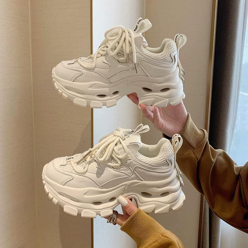 Летние дышащие легкие женские туфли Daddy Shoes повседневные кроссовки на толстой подошве увеличенные повседневные туфли модные кроссовки на толстой подошве