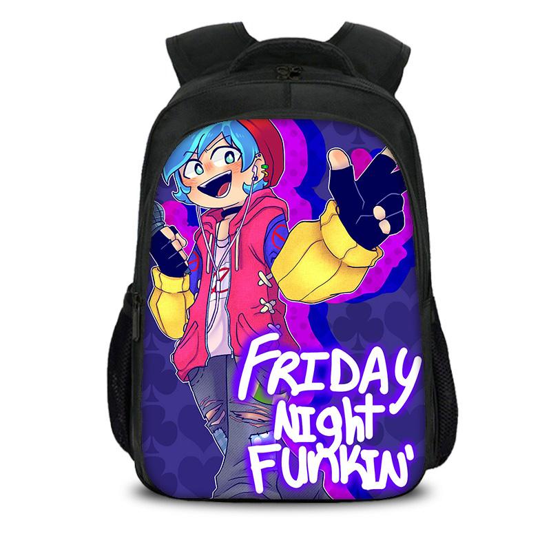 Friday Night Funkin Двухслойный Рюкзак Прочный Модный Универсальный Большая Вместимость Мультяшный Школьник и Школьница День Рождения Лучший Подарок