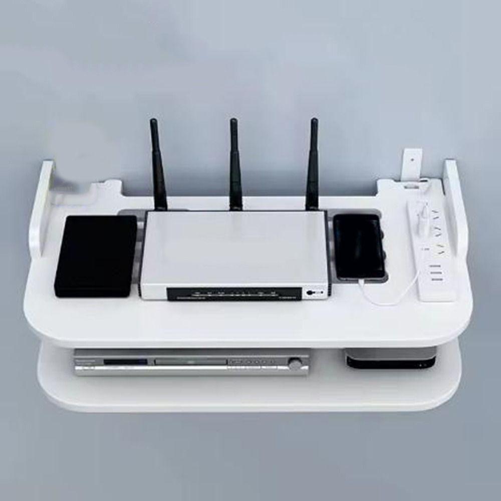 Strong Load-Bearing 2 Layer Wall Shelf 2/3 Layers WiFi Router Storage Holder Power Strip
