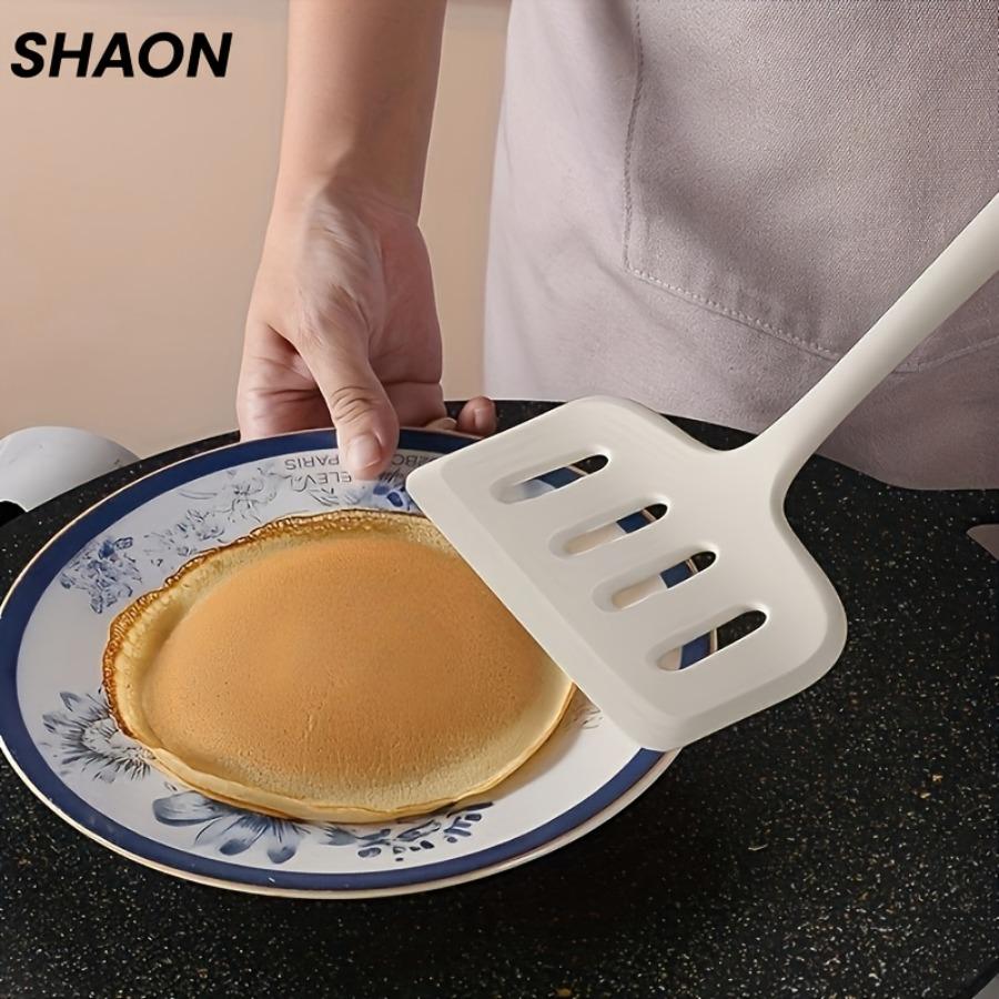 Силиконовая прорезная лопатка SHAON, Лопатка для тамагояки, Лопатка для переворачивания стейков и рыбы, Лопатка-перевертыш, Кухонная лопатка, Многофункциональная силиконовая лопатка