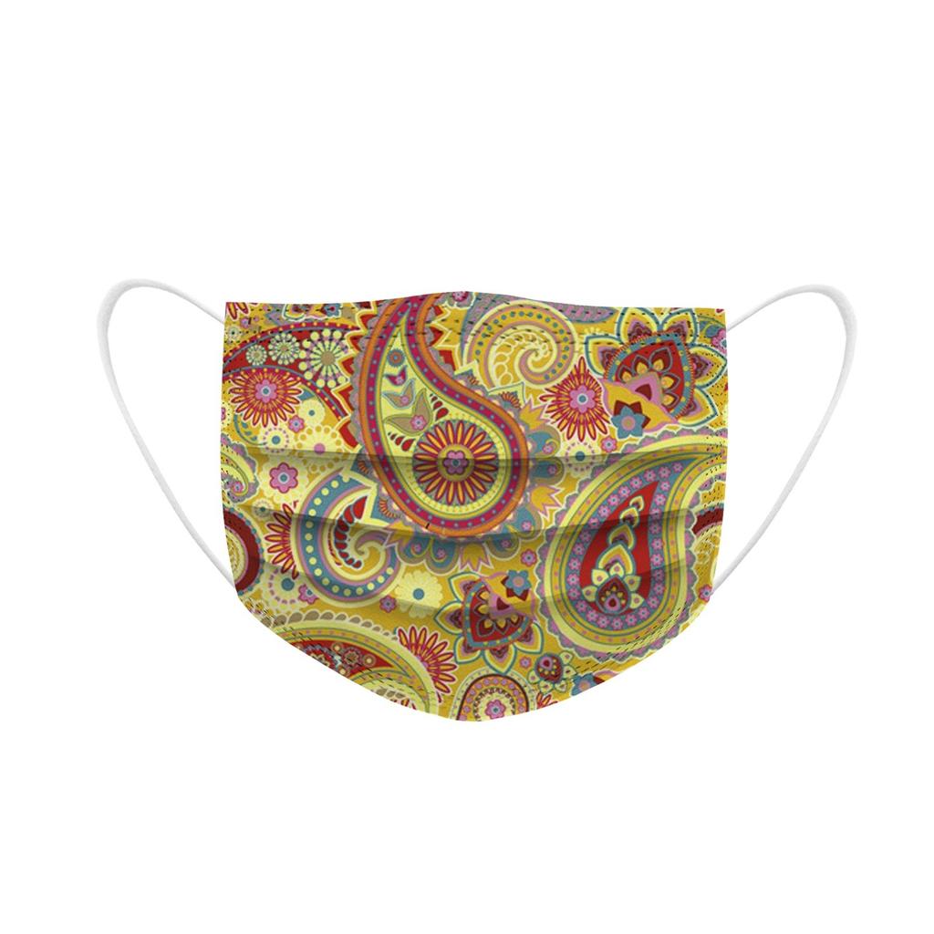 Маска для взрослых, 20 шт., одноразовая маска для лица с принтом пейсли, промышленная 3-слойная ушная петля