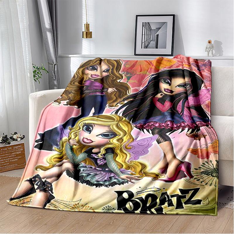 Одеяло для девочек с 3D принтом Bratz, мягкое фланелевое одеяло для дома, спальни, кровати, дивана, пикника, офиса, походного чехла, детский подарок