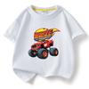 Детская однотонная футболка с коротким рукавом Blaze And The Monster Machines Детская мультяшная футболка для мальчиков и девочек Летняя футболка с круглым вырезом