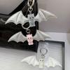 Cute Flocking Bear Doll Keychain Pile Coating Bag Pendant Fashion Bat Bear Keyring  Backpack Decor