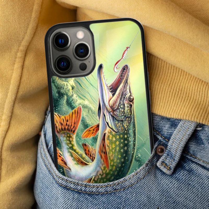 Fishing Painting Soft Phone Case for iPhone 17 Air 16e Pro max 15 Pro 13 14 Plus 11 12 MagSafe Magnetic Coque