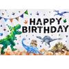 Samcos Birthday Tapestry Birthday Party Decoration 1 Set Cute Jurassic Dinosaur Happy Birthday Birthday Tapestry Decoration Photo Background Wall Hang
