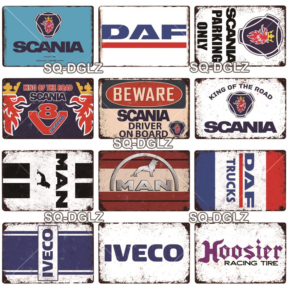 Металлическая табличка DAF Винтажная табличка Грузовик Жестяная табличка Настенный декор Для бара Паба Металлические изделия Ретро Вечеринка Постер Подарок На заказ Оптом