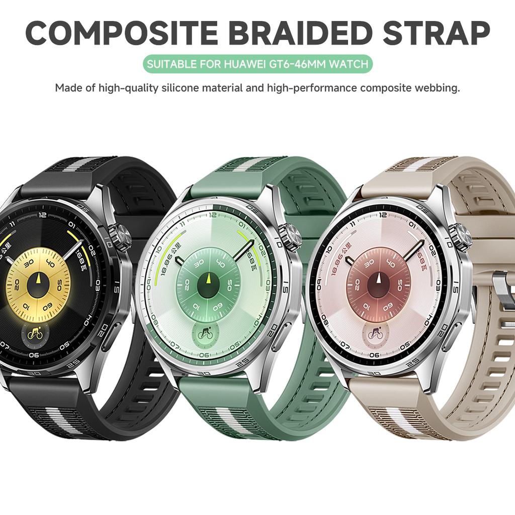 22mm Nylon Weave Silicone Strap for Huawei Watch GT6 Pro 46mm Band Wristband for Huawei GT5/GT4/GT3 46mm Bracelet Watchband