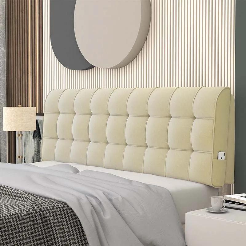 Модная высокоэластичная губчатая подушка для изголовья кровати размера King Queen, съемный бархатный чехол для изголовья кровати, подушка для изголовья кровати