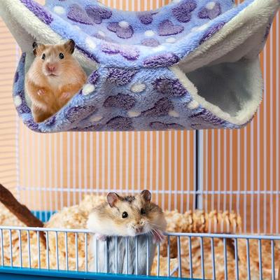 Двухъярусная клетка для хомяка, спальный гамак с принтом, одежда для морской свинки, кровать, гамак для грызунов, клетка, домик