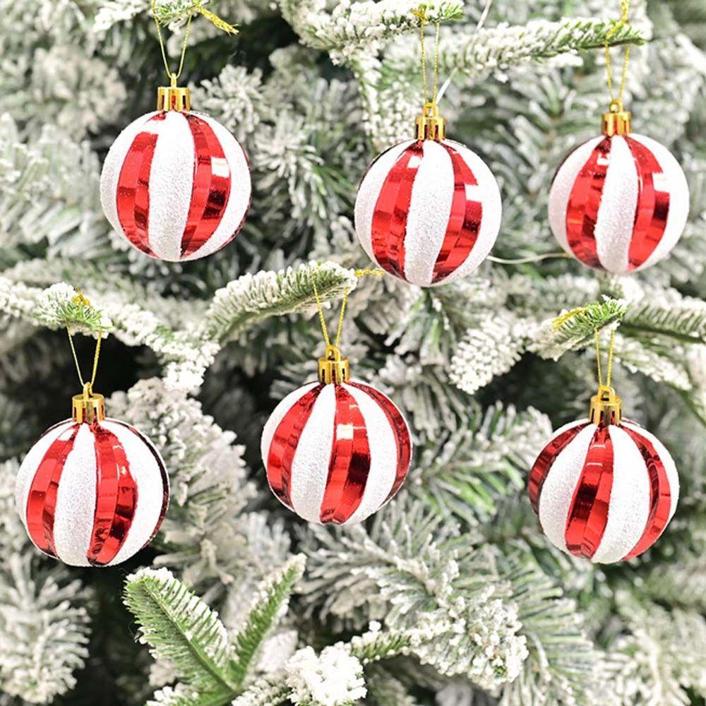 6pcs Plastic Electroplated Hanging Balls Shatterproof Merry Christmas Decor Party Favors