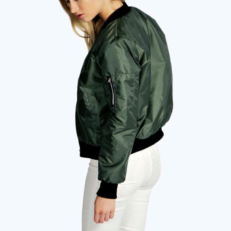 Женское пальто, осенне-зимняя куртка, однотонная модная куртка на молнии, бейсбольная куртка