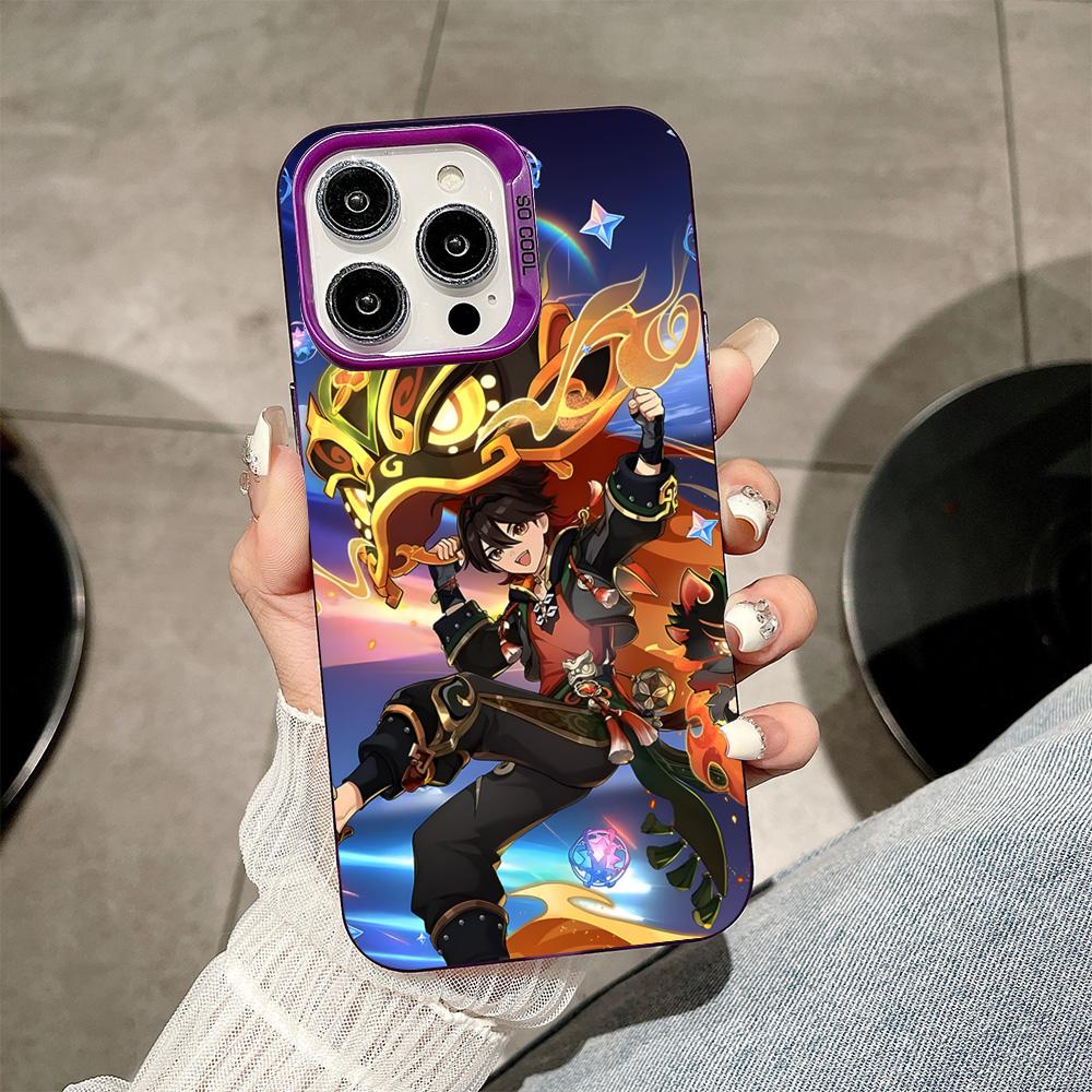 Game GI Gaming Mobile Phone Case for iPhone 17 16 15 14 13 12 11 X XR XS 8 7 Air Pro Max Plus Purple Translucent Colorful Cover