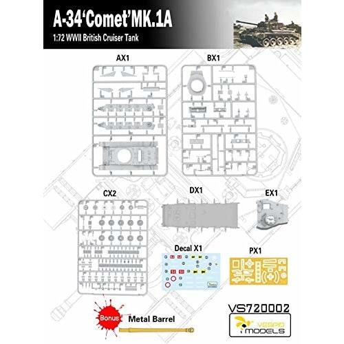 Vespid Models 1/72 British A34 Comet Mk.1A Cruiser Tank Plastic Model VPM720002