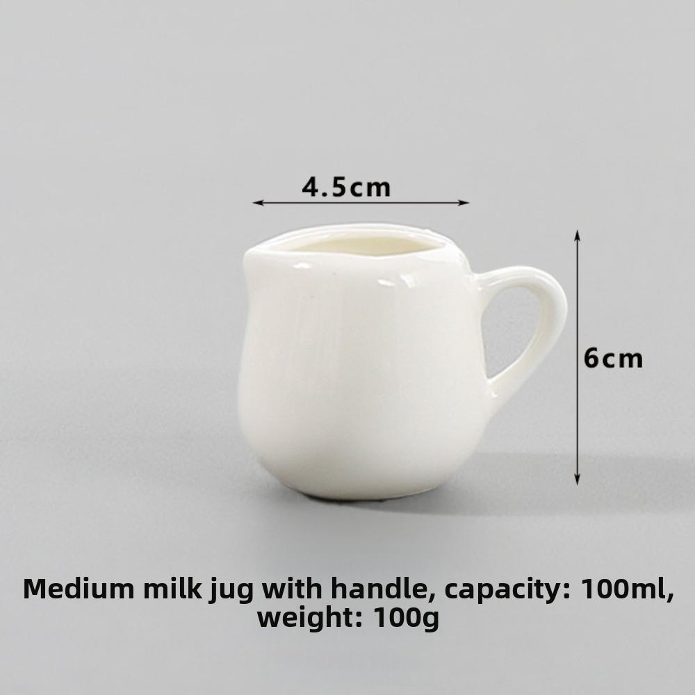 1pc Single Unit Ceramics Creamer Container White Color Ceramics Cup Pitcher Tableware Use