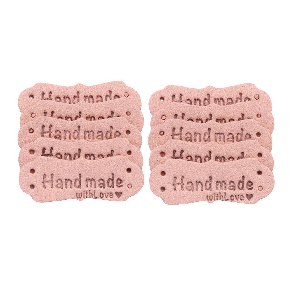 20PCS Handmade Hats Bags PU Leather Clothes Tags Garment Labels Label Hand Made With Love