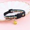 Кошачий ошейник Товары для питомцев Защита от удушья Этнический жаккард Безопасное ожерелье Регулируемый кошачий ошейник с колокольчиками