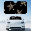 Leopard Print Sun Visor Reusable Aluminum Foil UV Protector Heat Three-layer Insulation Windshield Sunshades