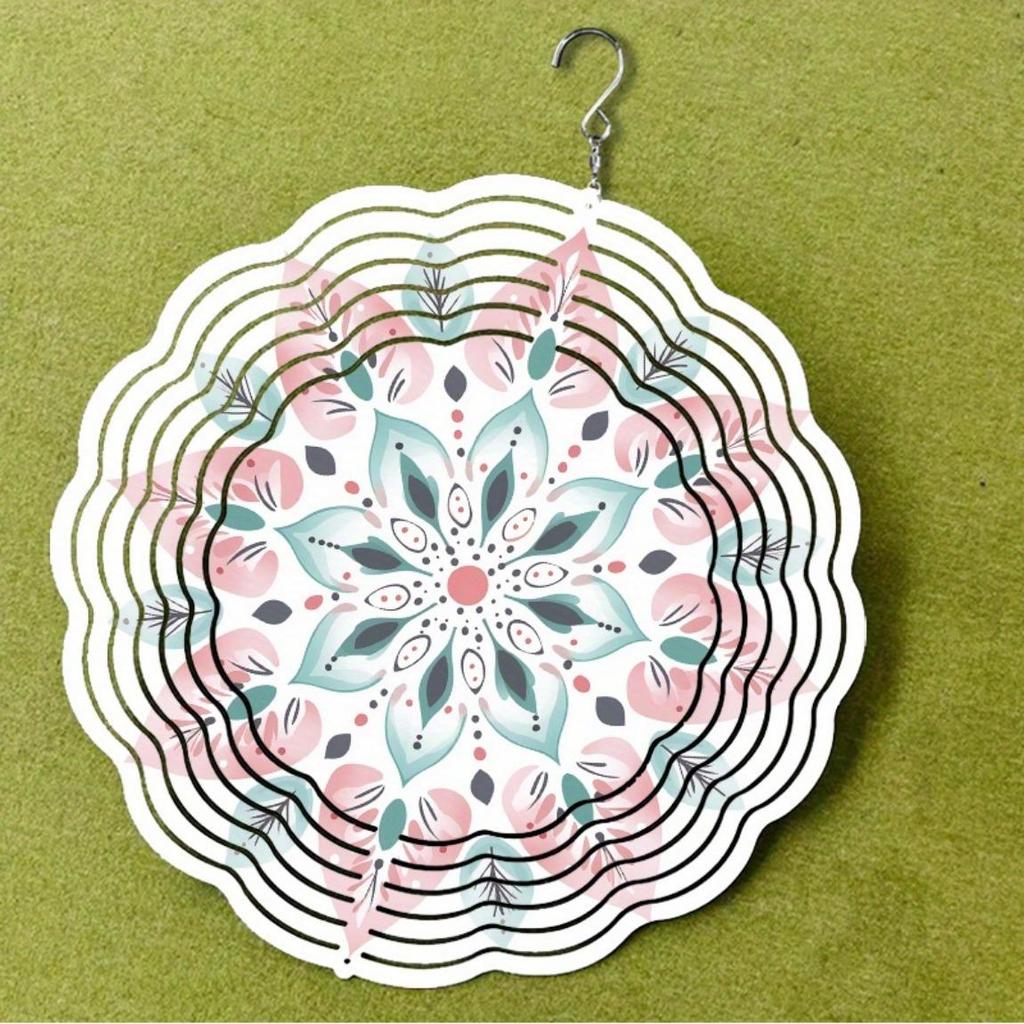 3D Mandala Metal Wind Spinner Outdoor Garden Decor for Yard Patio Balcony Indoor and Outside Use Rotating Wind Chime Art