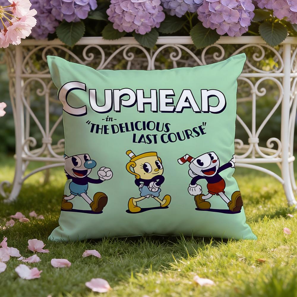 Мультяшная Наволочка C-Cuphead для Дома и Автомобиля, Двусторонняя Наволочка: Двусторонняя конструкция для максимального комфорта
