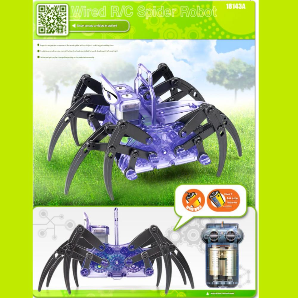 Academy Science Wired/Wireless Spider Robot with Remote Control Model Building Kits