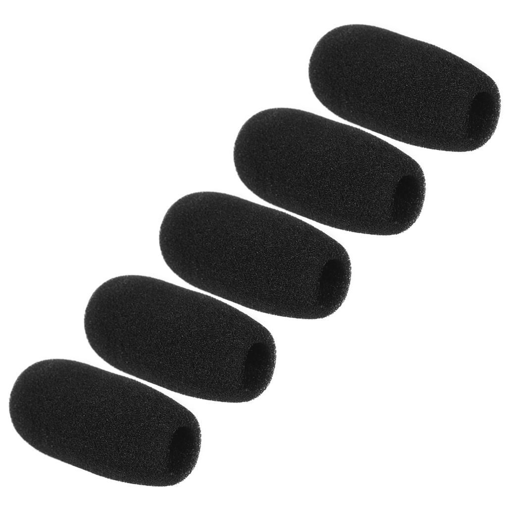 Mini Microphone Windscreens Mic Foam Covers for Lapel Headset Microphone Black, Pack of 5pcs