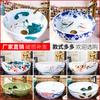 Bathroom Basin Sink Faucet Combo Ceramic Round Wash Basin Bathroom Washbasin Hand Painted Vessel Sink bathroom sinks
