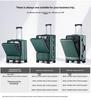 Aluminum Frame Front-Opening Multifunctional Suitcase with Password Lock