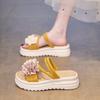 Cool Slippers 2025 Summer New Fashionable Small Fresh Flower Thick-soled Foot Cover Casual Sandals Spot Women's Shoes