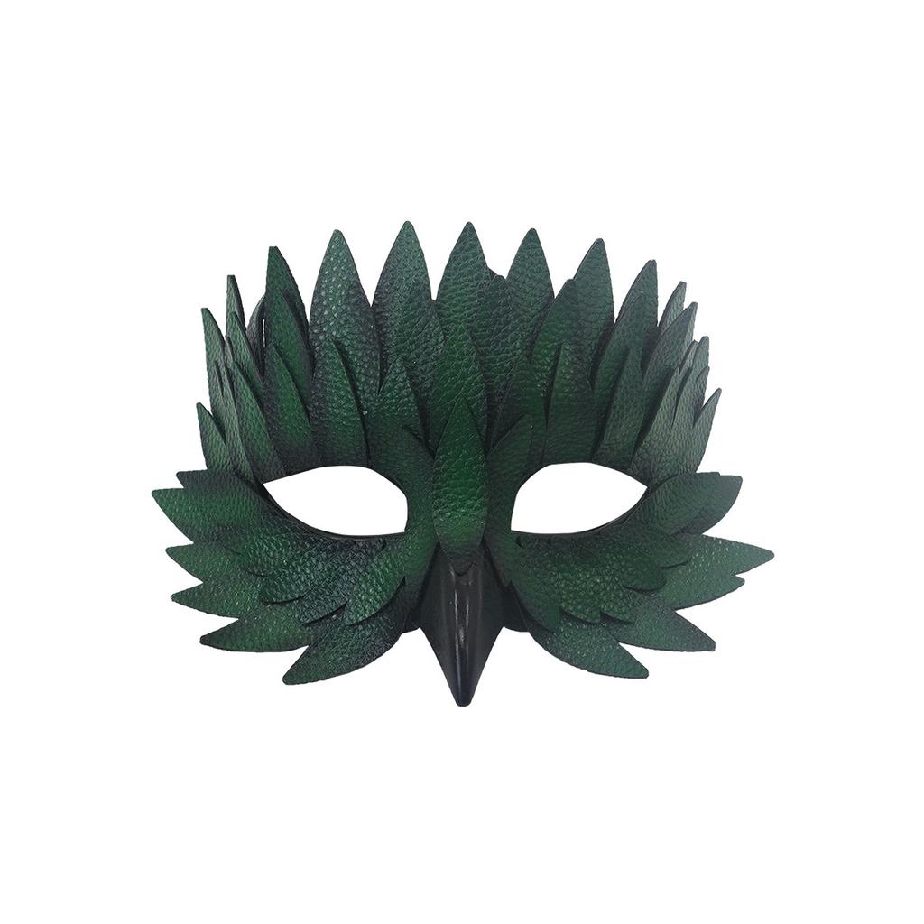 New Halloween-themed bird beak mask, perfect for masquerade balls, black half-face owl eye mask, made of leather