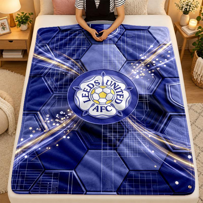 Фланелевое одеяло Leeds United Football Теплое Мягкое Плед для использования на диване кровати в гостиной