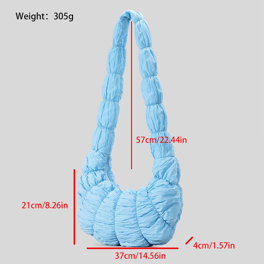 Женская легкая сумка-круассан с текстурой в виде полумесяца, уменьшающаяся в размерах, через плечо