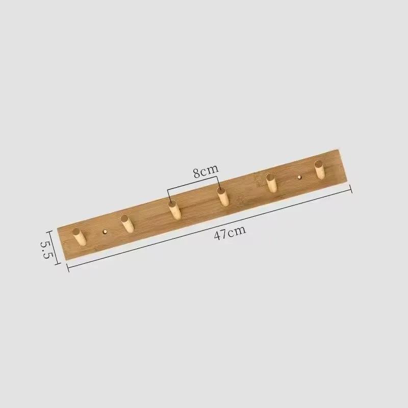 Wall Mounted Hanger Room Hooks Key Hallway Storage Holders Practical Decoration Nordic Bamboo Door Clothes Hats Robe Back Rack