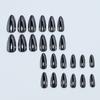 24Pcs Pointed Black Wearable Nail Patch Solid Color DIY Art False Nail Press On Fake Nails Girl False Nails with Wearing Tools