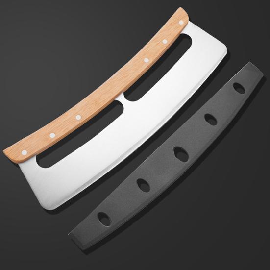 Нож для пиццы Rocker Blade Острый нож для пиццы Rocker Slicer из нержавеющей стали с защитным чехлом Аксессуары для печи для пиццы