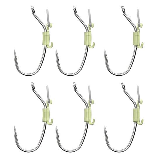 6/12/24 шт. светящийся крючок для фиксации живой креветки, прочный металлический крючок с зазубринами для ловли пресноводного сома, окуня, рыболовные принадлежности