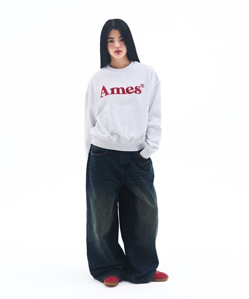 AMES-WORLDWIDE Basic Logo Sweatshirt Light Gray