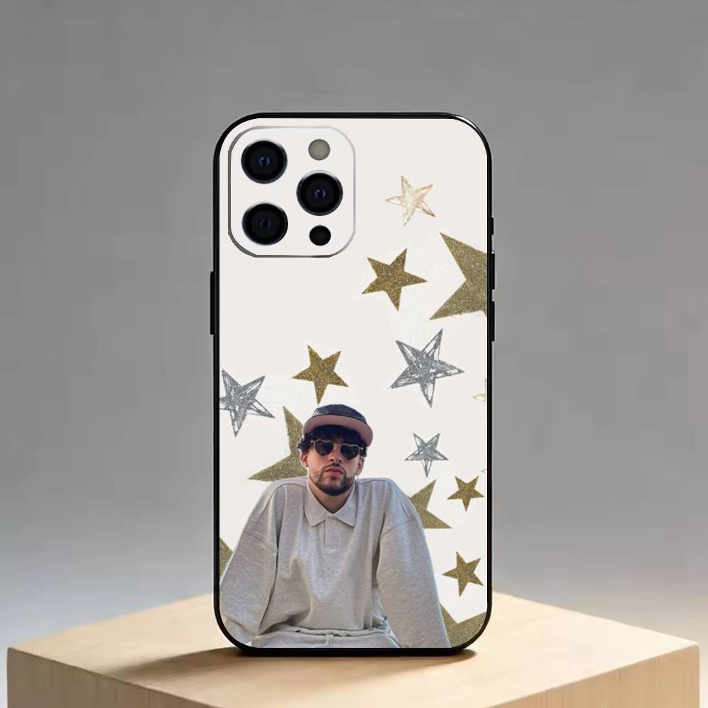 Bad Bunny Чехол для телефона для iPhone 17,16,15,14,13,12,11 Plus,Pro Max,XS,Мягкий силиконовый черный чехол