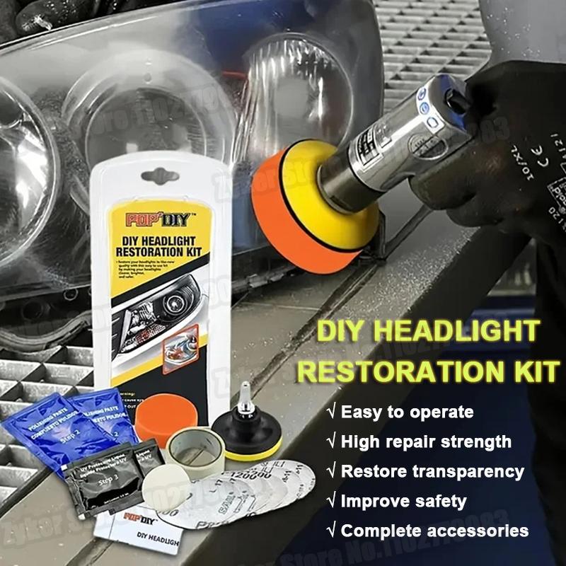 Комплект для полировки автомобильных фар Чистящая паста для восстановления автомобильных фар Набор для самостоятельного восстановления фар Ремонт и чистка фар