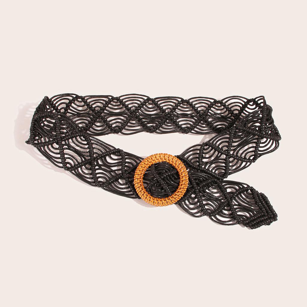 Vintage Woven Waist Belt For Women With Handmade Rope Craft For Summer And Winter Outfits