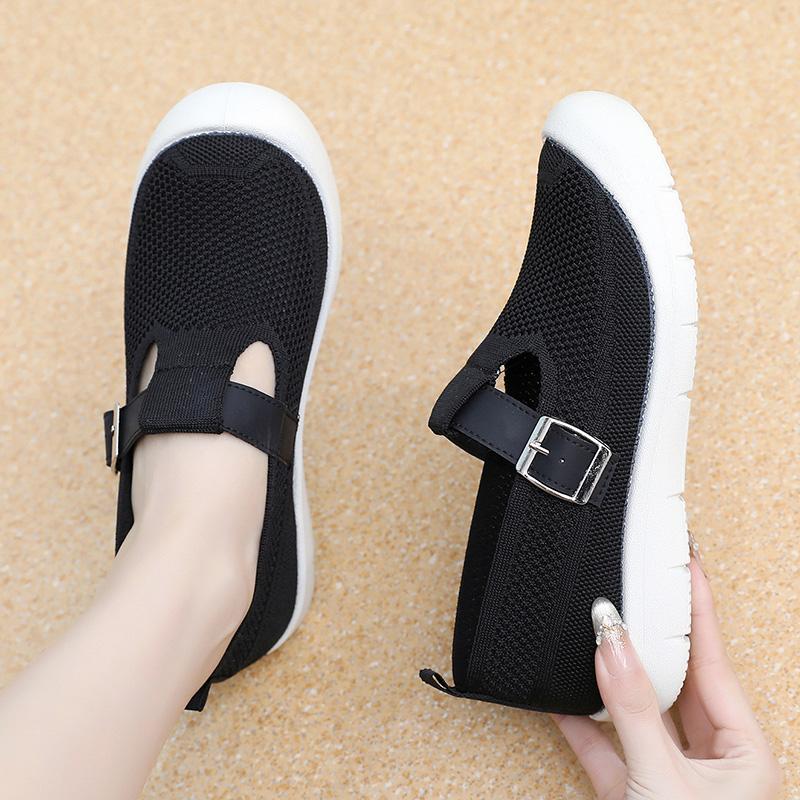 Женские повседневные беговые дышащие трикотажные летние сетчатые спортивные повседневные сандалии для мам