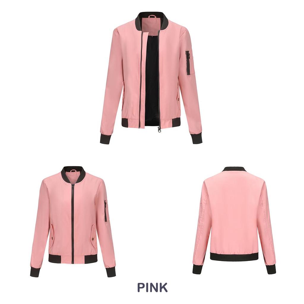 Женская куртка-бомбер с длинными рукавами, бейсбольный воротник, тонкая свободная верхняя одежда, летные куртки на молнии, весенне-осеннее пальто