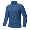 Half Zip Long Sleeve Innerwear Underwear Fleece Lining Sweatshirt Plain Fishing Cold Weather Clothes Standing Collar Sweatshirt Polyester Sports