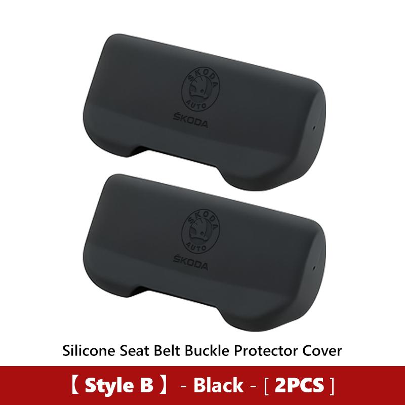 ptncy6 Car Seatbelt Buckle Cover Silicone Anti-scratch Protector Safety Belt Buckle Guard Tool For Skoda Fabia Kamiq Superb Scala