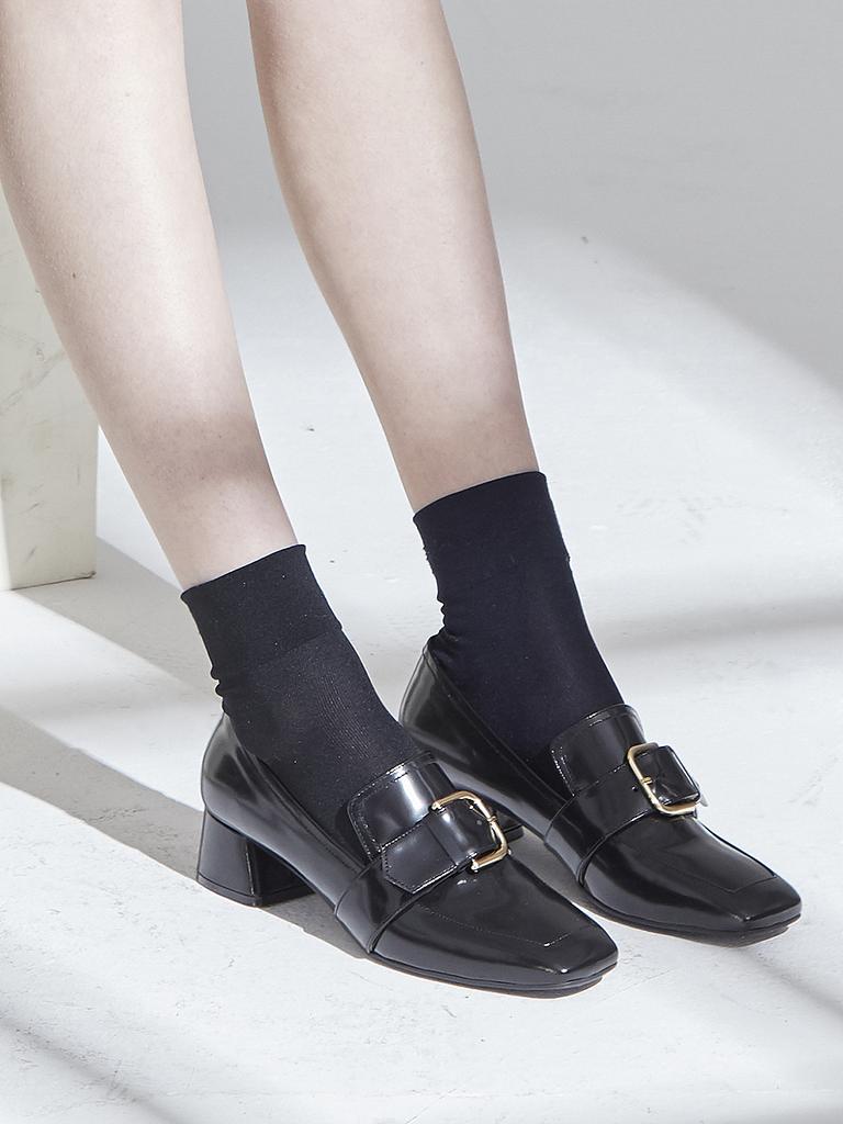 Nontheless Front Buckle Pumps Black N-102/Bk