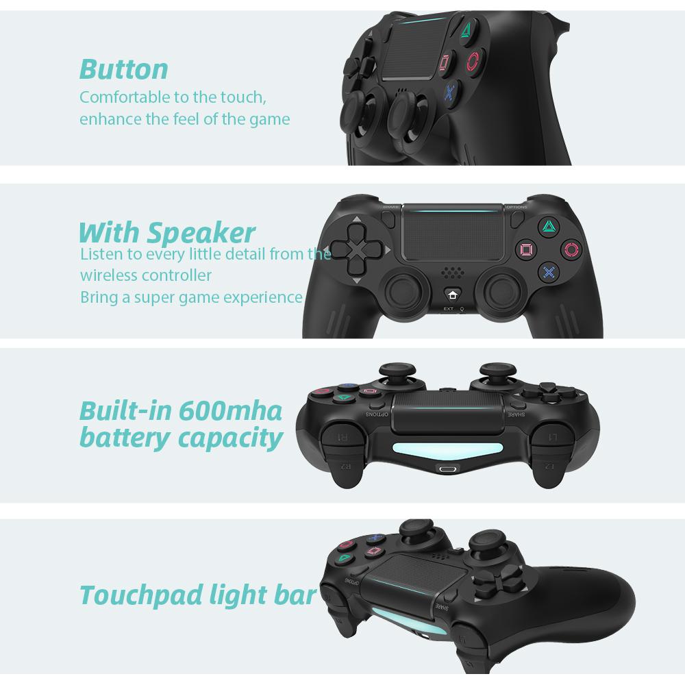 DATA FROG Беспроводной Bluetooth-контроллер для контроллера PS4, удаленный геймпад, совместимый с игровым джойстиком PS4/Slim/Pro с двойной вибрацией для ПК
