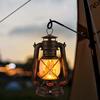 Rechargeable LED Retro Flame Lantern: Portable Hanging Lamp for Outdoor Camping and Bar Tables