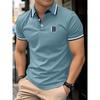 New Summer Men's Short-sleeved Fashion T-shirt Slim Polyester Polo Shirt Men's Business Casual Lapel Golf Short-sleeved Clothing
